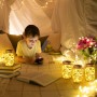 NEWYANG Lámparas de Exterior,Juego de 3 Luz Solar Jardín, 30 LED Impermeable Masón Luz Hada para Decoración Fiesta Balcón