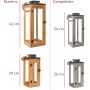 Gadgy Faroles Solares Exterior, Set de 2 Faroles de Ratán, Lámparas de Mesa LED Decorativas para Jardín, Balcón y Terraza -