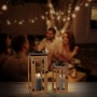 Gadgy Faroles Solares Exterior, Set de 2 Faroles de Ratán, Lámparas de Mesa LED Decorativas para Jardín, Balcón y Terraza -