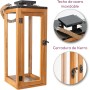 Gadgy Faroles Solares Exterior, Set de 2 Faroles de Ratán, Lámparas de Mesa LED Decorativas para Jardín, Balcón y Terraza -