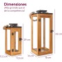 Gadgy Faroles Solares Exterior, Set de 2 Faroles de Ratán, Lámparas de Mesa LED Decorativas para Jardín, Balcón y Terraza -