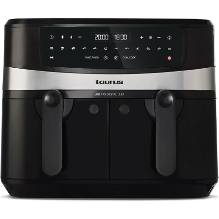 Taurus - Oil Free Air Fryer Digital Duo 9L | 2,600W | Double Basket 4.5L | 12 Preset Programs | Digital Timer 60 mins | Touch