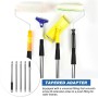 Barra de extensión de rodillo de pintura, 5 piezas, acero inoxidable, barra de extensión telescópica con adaptador cónico para