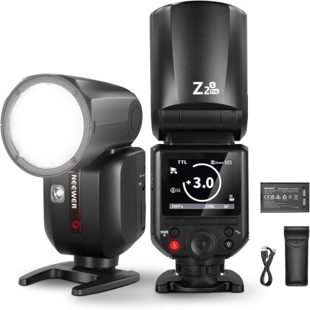 NEEWER Z2 PRO-S 2.4G TTL Flash Cabeza Redonda Speedlite Compatible con Sony, Inalámbrico Compatible con Godox, 76Ws 1/8000s HSS,
