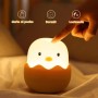 FemKey Luz Nocturna Infantil, Luz de Bebé USB con Control Táctil, Lampara de Noche para Niños de Silicona, Lámpara de Pollito