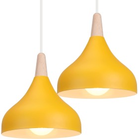 iDEGU Lámpara de Techo Retro LED Lámpara Colgante Moderna Estilo Gota E27 Iluminación de techo Vintage en Madera Metal Lámpara