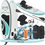 tectake® Tabla de Paddle Surf Hinchable Con Remo 2 en 1, Asiento de Kayak, Bomba de Aire, Mochila de Transporte y Accesorios
