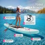 tectake® Tabla de Paddle Surf Hinchable Con Remo 2 en 1, Asiento de Kayak, Bomba de Aire, Mochila de Transporte y Accesorios