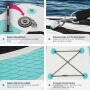 tectake® Tabla de Paddle Surf Hinchable Con Remo 2 en 1, Asiento de Kayak, Bomba de Aire, Mochila de Transporte y Accesorios
