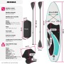 tectake® Tabla de Paddle Surf Hinchable Con Remo 2 en 1, Asiento de Kayak, Bomba de Aire, Mochila de Transporte y Accesorios