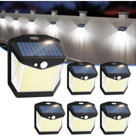 Solar Luz LED Exterior Movimiento: 248 LED Luces Solares 6 Paquete IP65 Impermeable Sensor de Movimiento 270° Foco Solar
