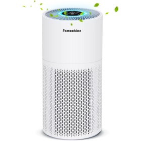 FAMOOKLAN Allergic Air Purifier with H13 HEPA Filter, Air Quality Indicator, 5 Speed Levels, Removes 99.97% of Odors, Dust and