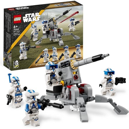 LEGO Star Wars 75345 Pack de Combate: Soldados Clon de la 501 Juguete de Construcción de Colección - Vehículo con Cañón AV-7 y 4