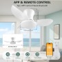 YrgePowk Ventilador Techo con Luz - Ventilador Silencioso con Mandos a Distancia 60W - 6 Velocidades Dc Reversible Ventilador