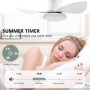 YrgePowk Ventilador Techo con Luz - Ventilador Silencioso con Mandos a Distancia 60W - 6 Velocidades Dc Reversible Ventilador