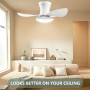 YrgePowk Ventilador Techo con Luz - Ventilador Silencioso con Mandos a Distancia 60W - 6 Velocidades Dc Reversible Ventilador