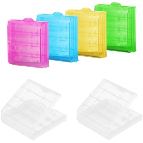SUNFUA 6 Piezas Caja de Almacenamiento de la Batería Batería Caja para AA/AAA Baterías Almacenamiento