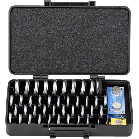 KIWIFOTOS Funda de Transporte de batería de Gran Capacidad, 42 Ranuras para baterías CR2032, CR2016, CR2025, CR2320, CR2325,
