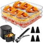 Air Fryer Grates, Air Fryer Stackable Grates, Square Air Fryer Grate, 3 Stackable Dehydrator Grates, Air Fryer Grill for