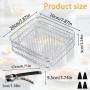 Air Fryer Grates, Air Fryer Stackable Grates, Square Air Fryer Grate, 3 Stackable Dehydrator Grates, Air Fryer Grill for
