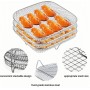 Air Fryer Grates, Air Fryer Stackable Grates, Square Air Fryer Grate, 3 Stackable Dehydrator Grates, Air Fryer Grill for