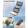 Hiluckey Cargador Solar 25000mAh, Portátil Power Bank con 4 Paneles Solar Dual Puertos USB 2.1A Carga Rápida Impermeable Batería