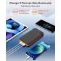 Hiluckey Cargador Solar 25000mAh, Portátil Power Bank con 4 Paneles Solar Dual Puertos USB 2.1A Carga Rápida Impermeable Batería
