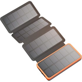 Hiluckey Cargador Solar 25000mAh, Portátil Power Bank con 4 Paneles Solar Dual Puertos USB 2.1A Carga Rápida Impermeable Batería