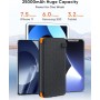 Hiluckey Cargador Solar 25000mAh, Portátil Power Bank con 4 Paneles Solar Dual Puertos USB 2.1A Carga Rápida Impermeable Batería