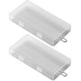 8 Celda 18650 Case De Almacenamiento De Batería De Plástico Con Soporte De Gancho Impermeable Transparente Transparente