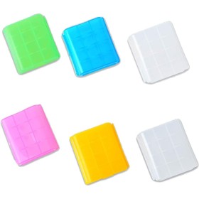 XINGSUI 6 cajas de almacenamiento de batería de 5 colores, caja de plástico duro para pilas AA AAA