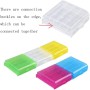 XINGSUI 6 cajas de almacenamiento de batería de 5 colores, caja de plástico duro para pilas AA AAA