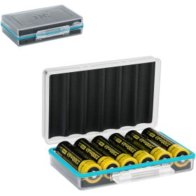 JJC - Caja de Almacenamiento de baterías de plástico Duro de 6 Ranuras para baterías 18650