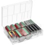 kwmobile Caja de Almacenamiento de Baterias - Estuche Transparente Organizador de Pilas y Baterías Externas Portatiles - de 18,2