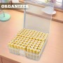 TOATELU 1 caja de almacenamiento de batería: organizador de baterías de plástico con tapa, soporta 100 pilas AA, caja