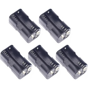Limtula Paquete de 5 cajas de almacenamiento con 4 pilas AA, conector de batería, caja de almacenamiento de batería, caja negra