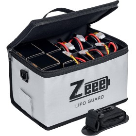 Zeee Lipo Safe Bag Bolsa de Seguridad Ignífuga a Prueba de Explosiones Gran Capacidad con 10 Ranuras de Almacenamiento