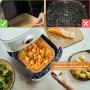 Mokaskaidj 200 Pieces Air Fryer Paper, BPA Free Paper Air Fryer Square Oven Oil Proof Waterproof Disposable Non-stick, For Oven,
