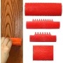 Herramienta de veta de madera, herramienta de pintura de goma para decoración de pared DIY, 4 unidades, color rojo