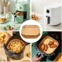 Mokaskaidj 200 Pieces Air Fryer Paper, BPA Free Paper Air Fryer Square Oven Oil Proof Waterproof Disposable Non-stick, For Oven,