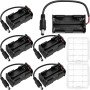 6 Piezas 6x1.5V AA Caja de Soporte de Batería, KUOQIY 9V AA Caja de Almacenamiento de Batería con Cables, AA Caja de Batería de