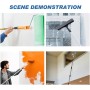 Barra de extensión de rodillo de pintura, 5 piezas, acero inoxidable, barra de extensión telescópica con adaptador cónico para