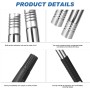 Barra de extensión de rodillo de pintura, 5 piezas, acero inoxidable, barra de extensión telescópica con adaptador cónico para