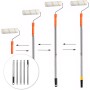 Barra de extensión de rodillo de pintura, 5 piezas, acero inoxidable, barra de extensión telescópica con adaptador cónico para