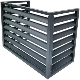 Air Conditioner Outdoor Unit Cover, Aluminum Alloy Air Conditioner Outer Frame Protective Cover, for Balcony Garden (Grey, 3