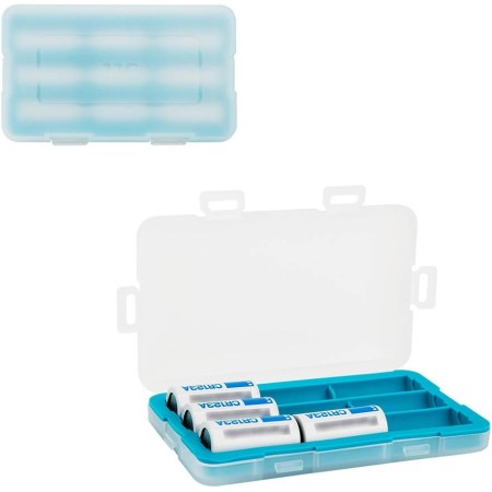 JJC 28 Fächer AA Batterie Organizer Aufbewahrungskoffer mit Batterietester, Wasserabweisender Harthalter Batterien Organizer mit