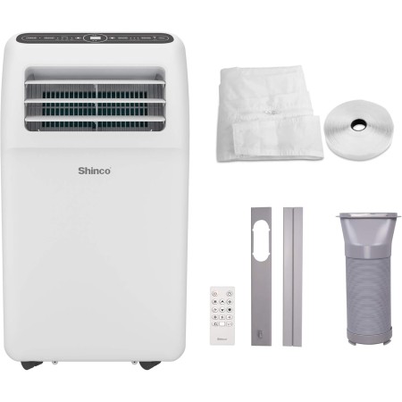 SHINCO Mobile Air Conditioner, 7000 BTU 2.05kW, Cooling&Ventilation&Dehumidification, Room Size up to 54m³(18㎡), Mobile Air