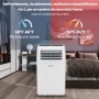SHINCO Mobile Air Conditioner, 7000 BTU 2.05kW, Cooling&Ventilation&Dehumidification, Room Size up to 54m³(18㎡), Mobile Air