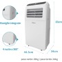 SHINCO Mobile Air Conditioner, 7000 BTU 2.05kW, Cooling&Ventilation&Dehumidification, Room Size up to 54m³(18㎡), Mobile Air