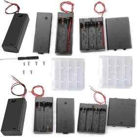 VISSQH 6 Piezas AA Soporte de Batería,1/2/3/4 x 1.5V Caja de Batería,AA Caja de Soporte de Batería Caja de Almacenamiento de